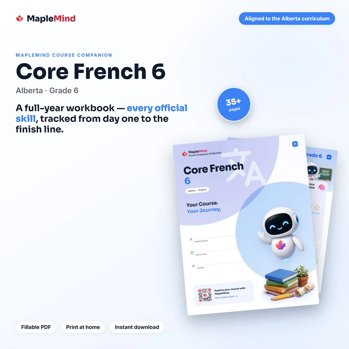 Core French 6 Course Companion workbook cover