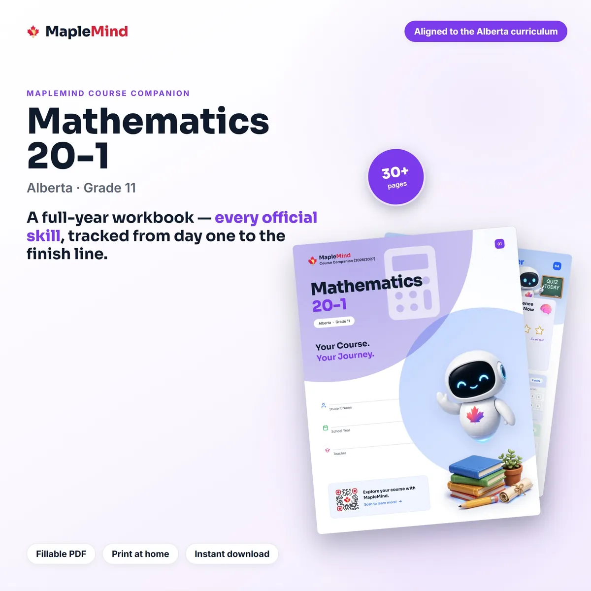 Mathematics 20-1 Course Companion workbook cover