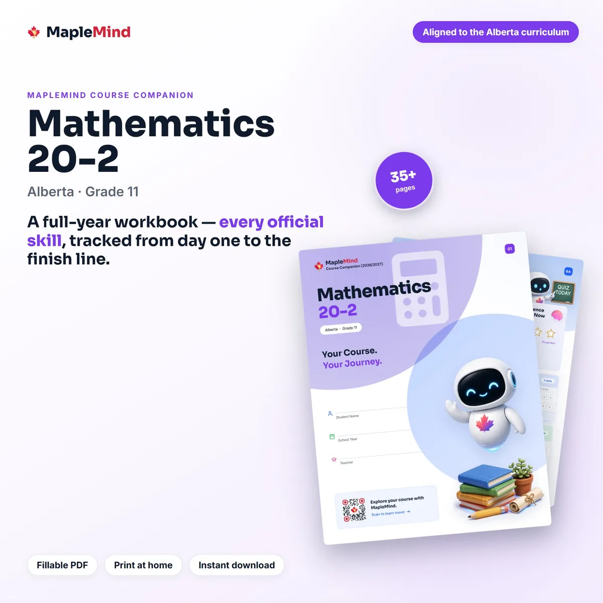 Mathematics 20-2 Course Companion workbook cover