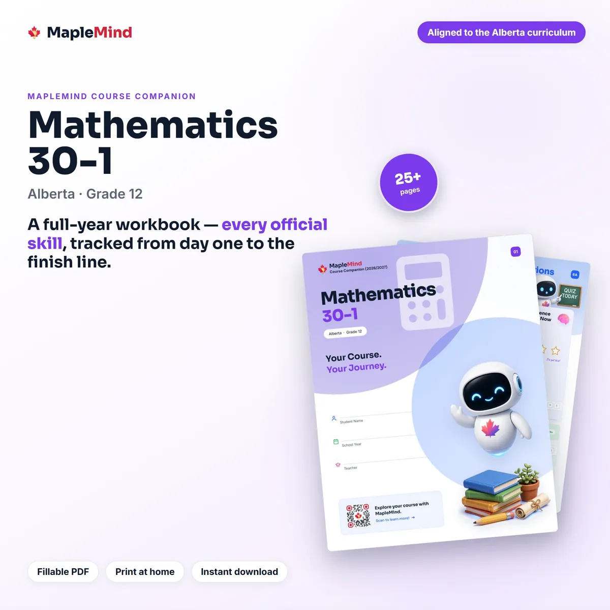 Mathematics 30-1 Course Companion workbook cover