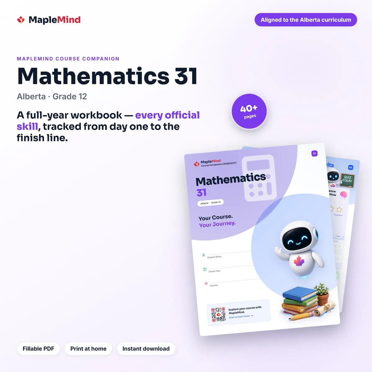 Mathematics 31 Course Companion workbook cover