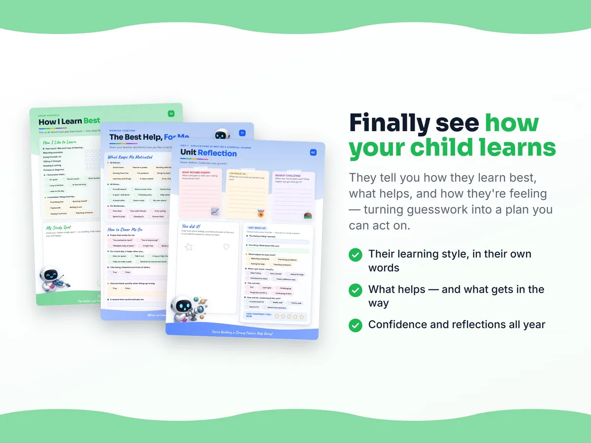 How I learn best — study habits and student reflection pages in the Science 24 workbook
