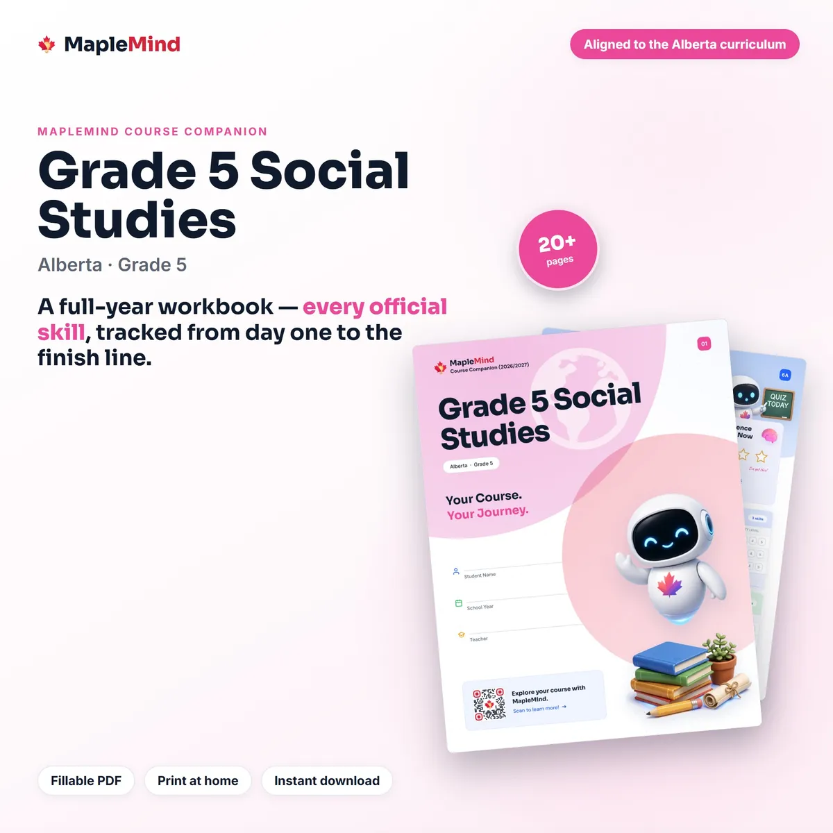 Grade 5 Social Studies Course Companion workbook cover