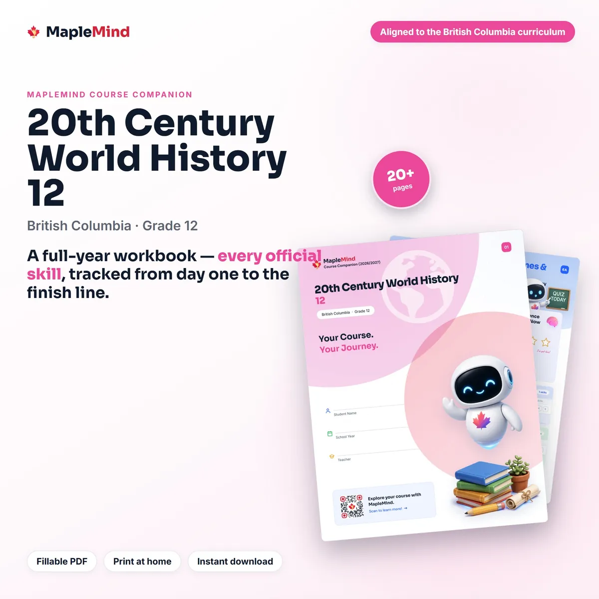 20th Century World History 12 Course Companion workbook cover