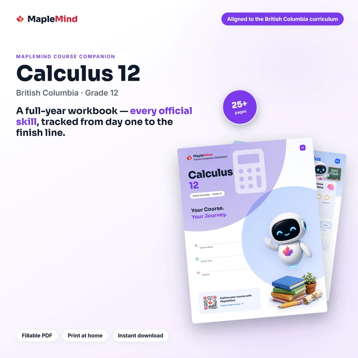 Calculus 12 Course Companion workbook cover