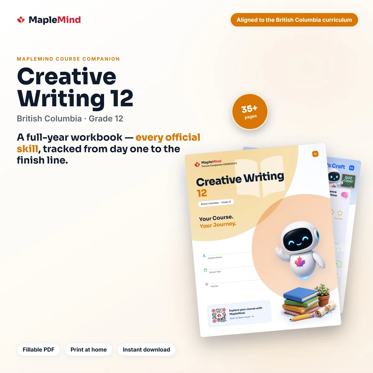 Creative Writing 12 Course Companion workbook cover