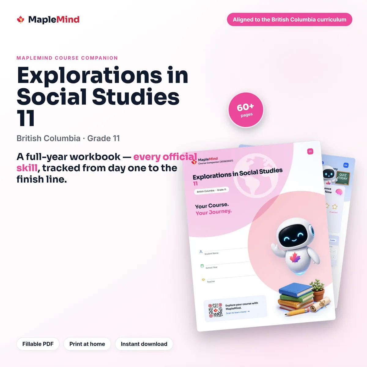 Explorations in Social Studies 11 Course Companion workbook cover
