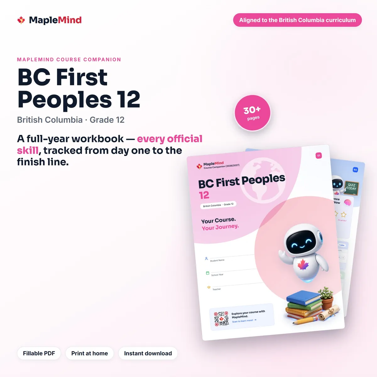 BC First Peoples 12 Course Companion workbook cover