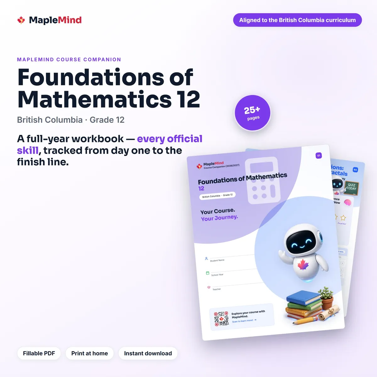 Foundations of Mathematics 12 Course Companion workbook cover