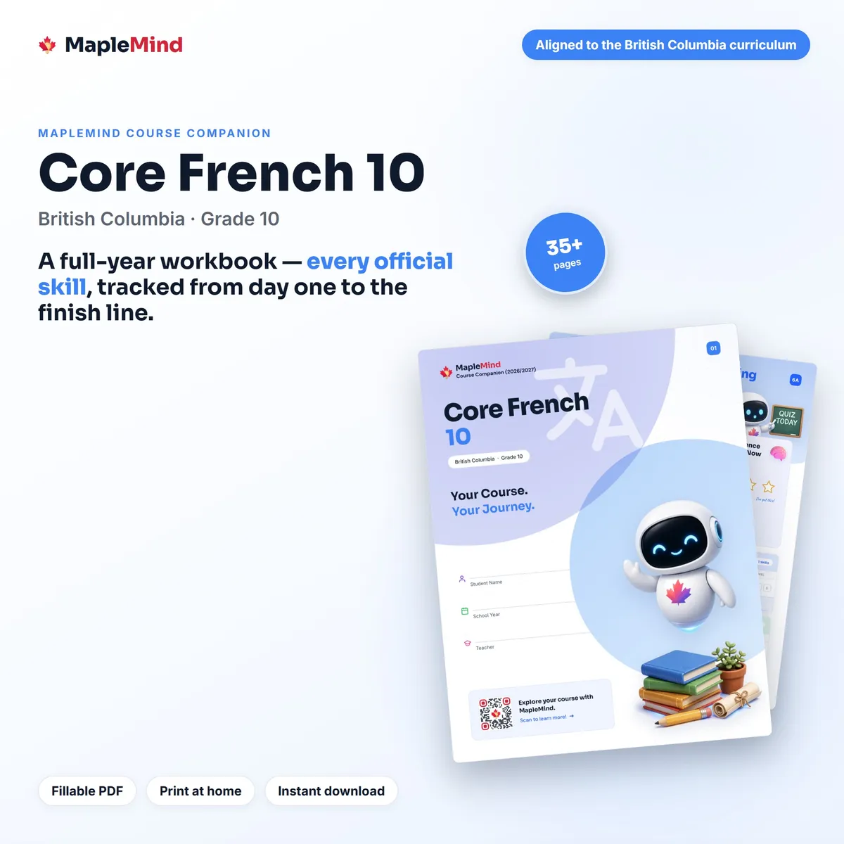 Core French 10 Course Companion workbook cover