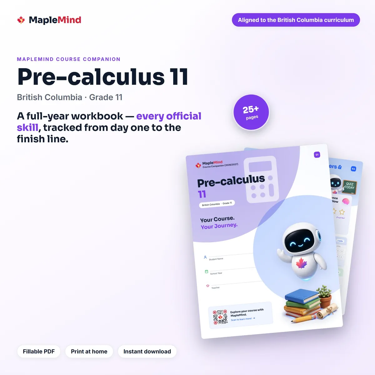 Pre-calculus 11 Course Companion workbook cover