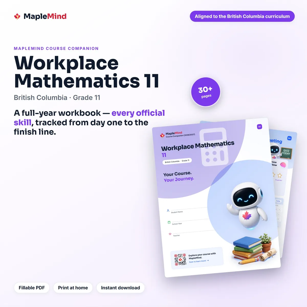 Workplace Mathematics 11 Course Companion workbook cover