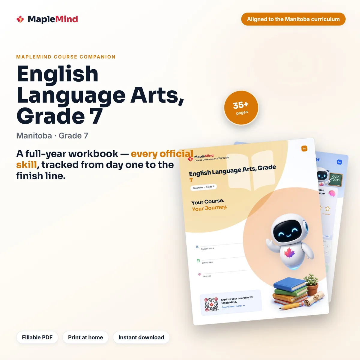 English Language Arts, Grade 7 Course Companion workbook cover