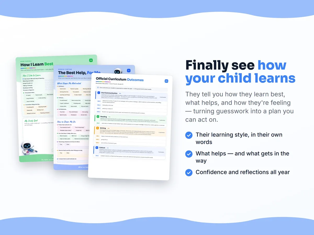 How I learn best — study habits and student reflection pages in the Core French, Grade 12 workbook