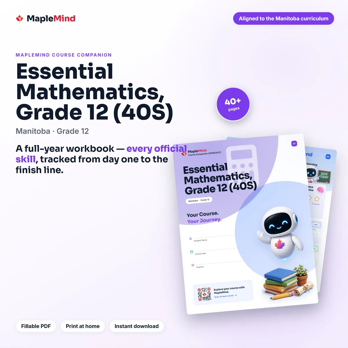 Essential Mathematics, Grade 12 (40S) Course Companion workbook cover