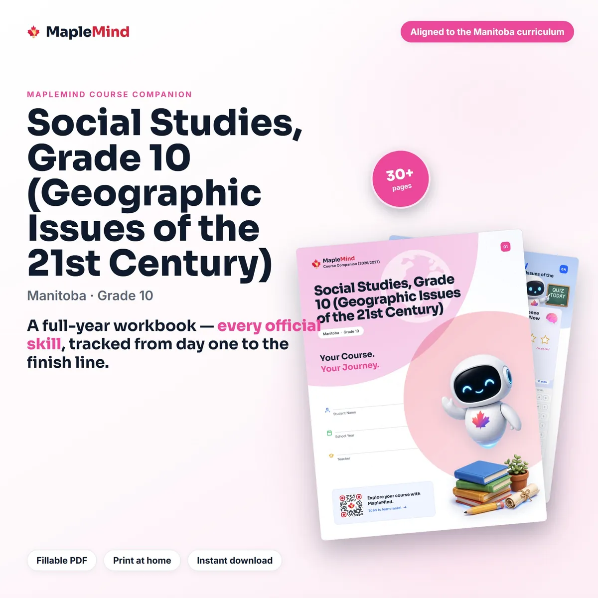 Social Studies, Grade 10 (Geographic Issues of the 21st Century) Course Companion workbook cover