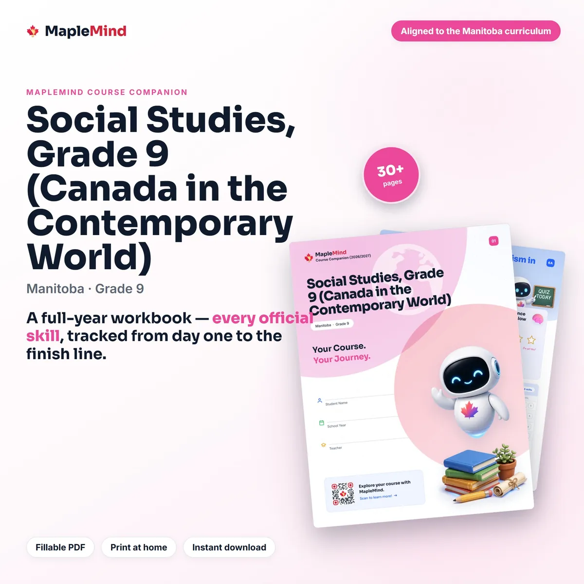 Social Studies, Grade 9 (Canada in the Contemporary World) Course Companion workbook cover