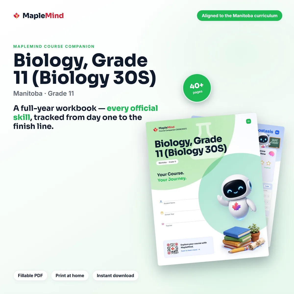 Biology, Grade 11 (Biology 30S) Course Companion workbook cover