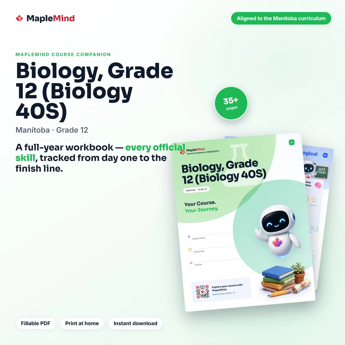 Biology, Grade 12 (Biology 40S) Course Companion workbook cover