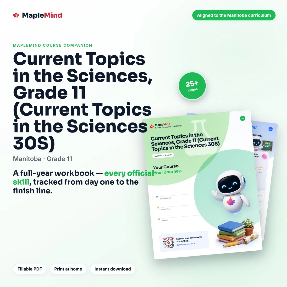 Current Topics in the Sciences, Grade 11 (Current Topics in the Sciences 30S) Course Companion workbook cover