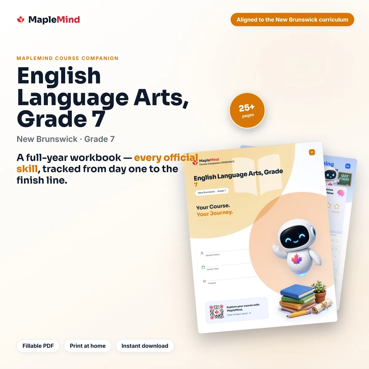 English Language Arts, Grade 7 Course Companion workbook cover