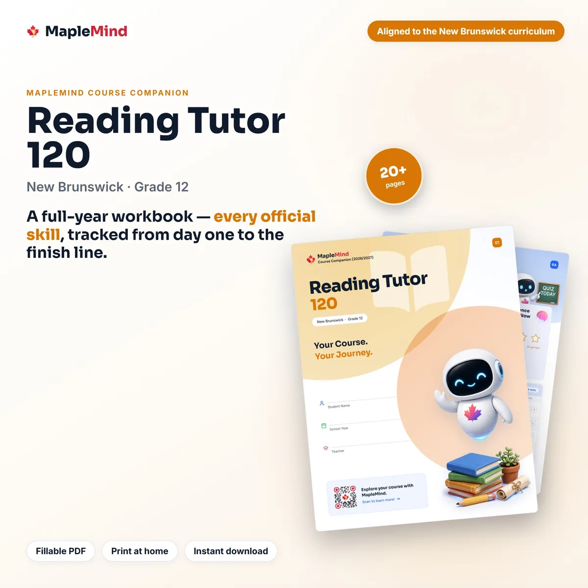 Reading Tutor 120 Course Companion workbook cover