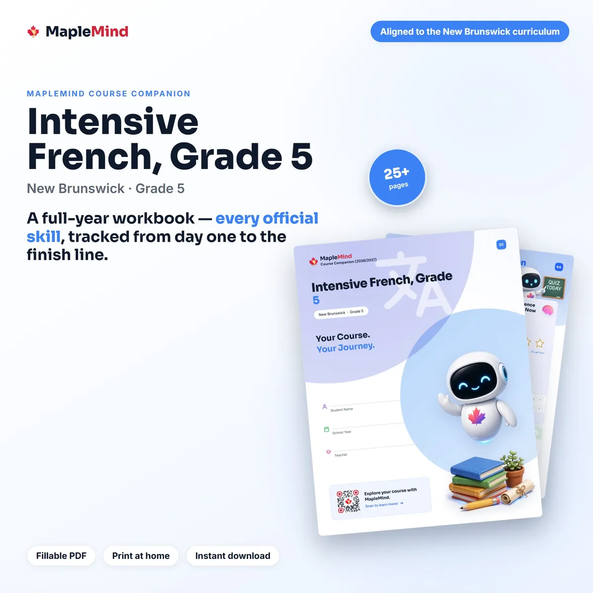 Intensive French, Grade 5 Course Companion workbook cover