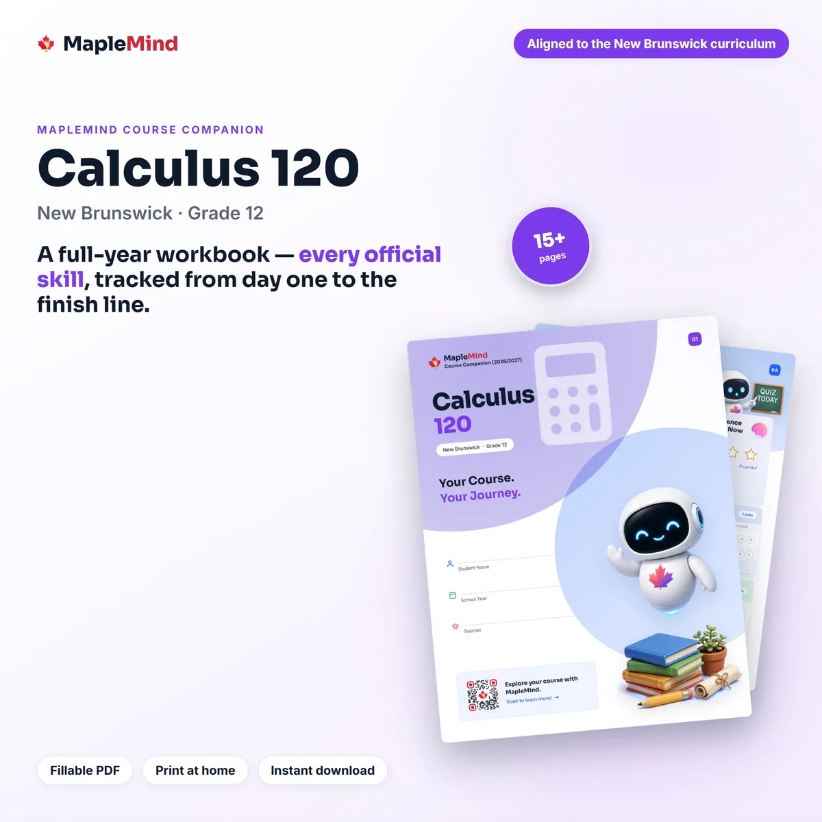 Calculus 120 Course Companion workbook cover