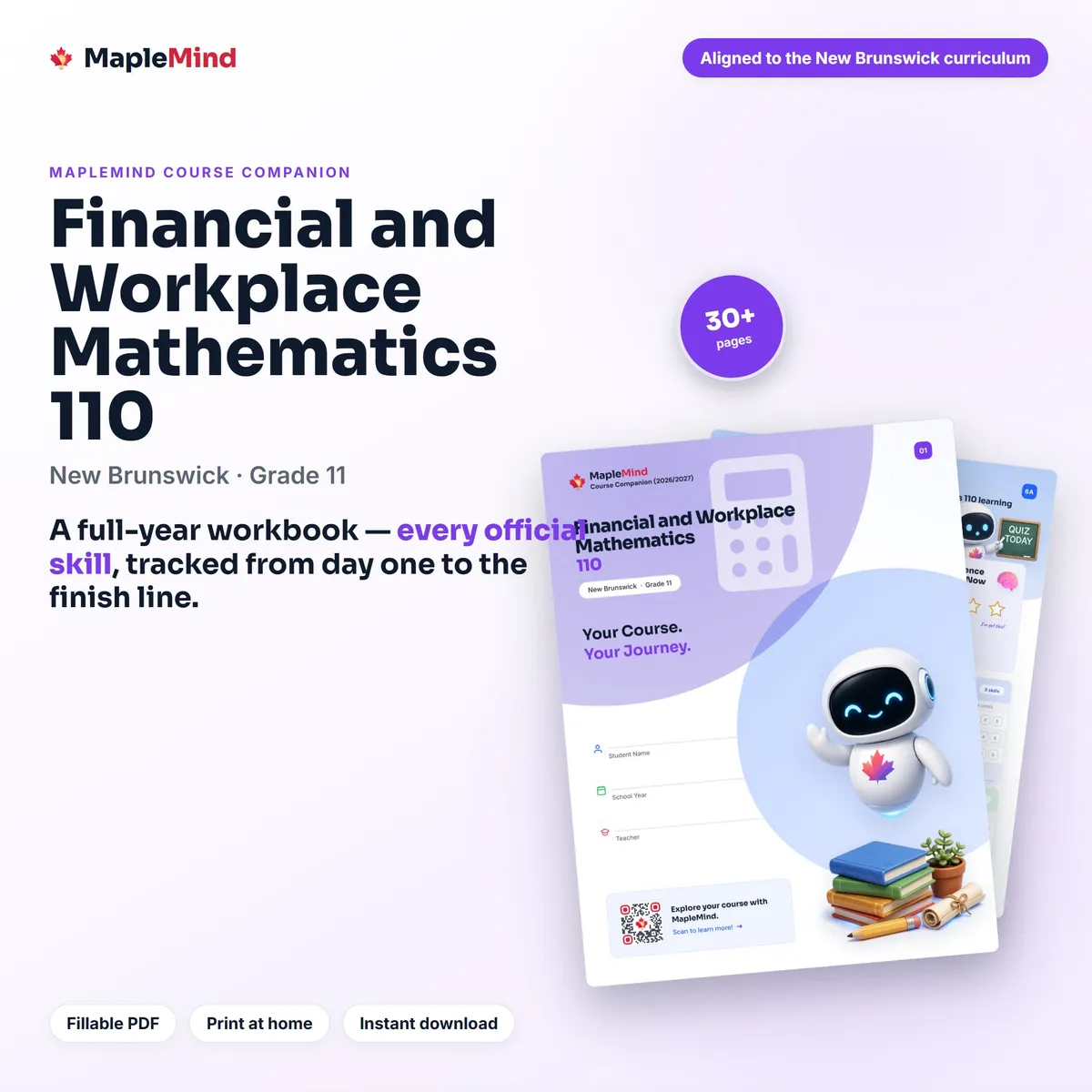 Financial and Workplace Mathematics 110 Course Companion workbook cover