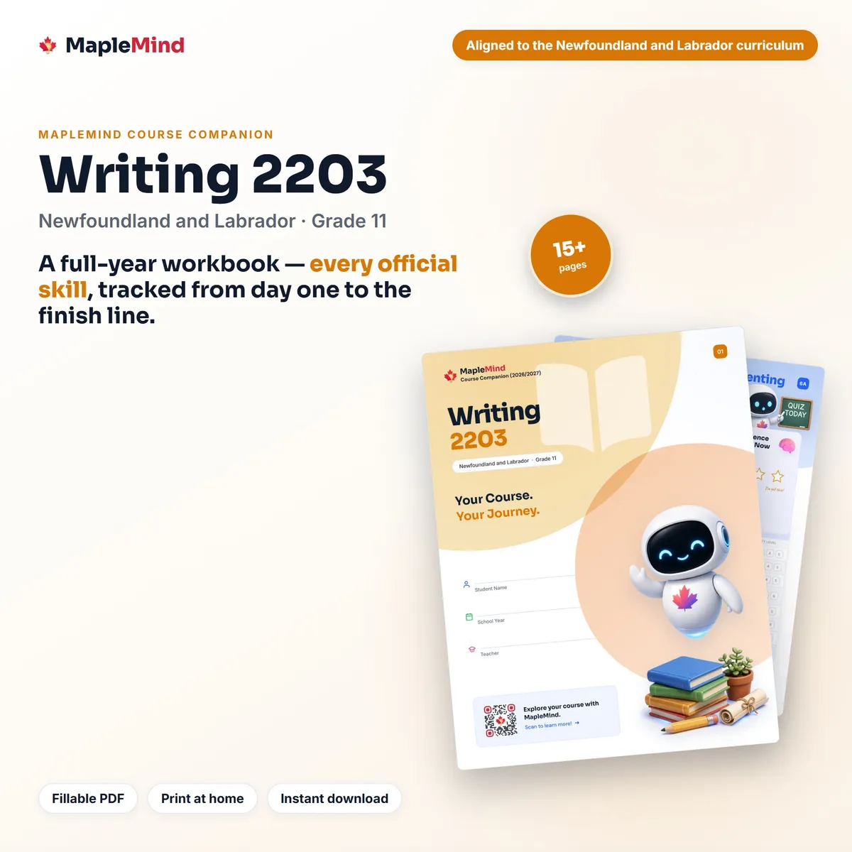 Writing 2203 Course Companion workbook cover