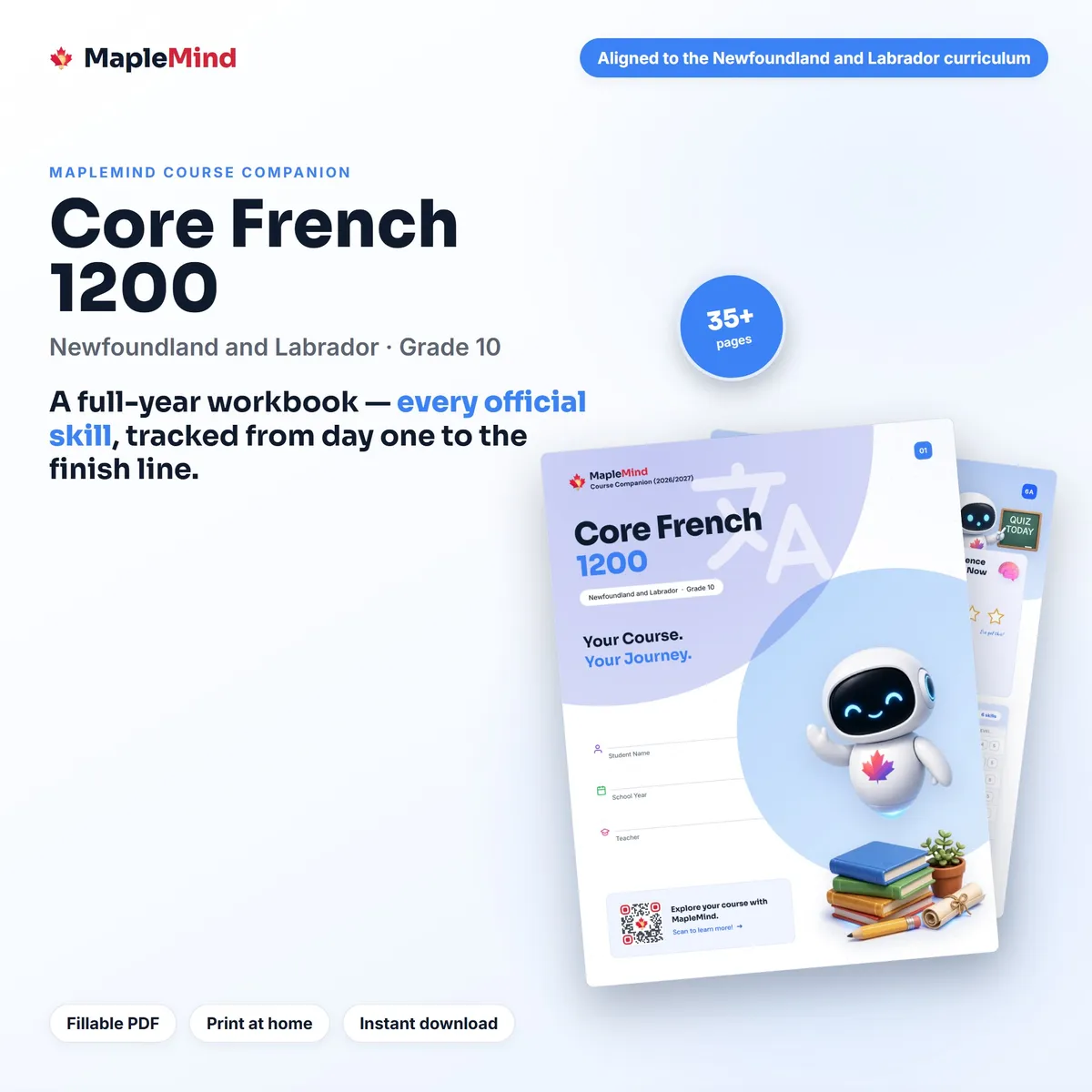 Core French 1200 Course Companion workbook cover