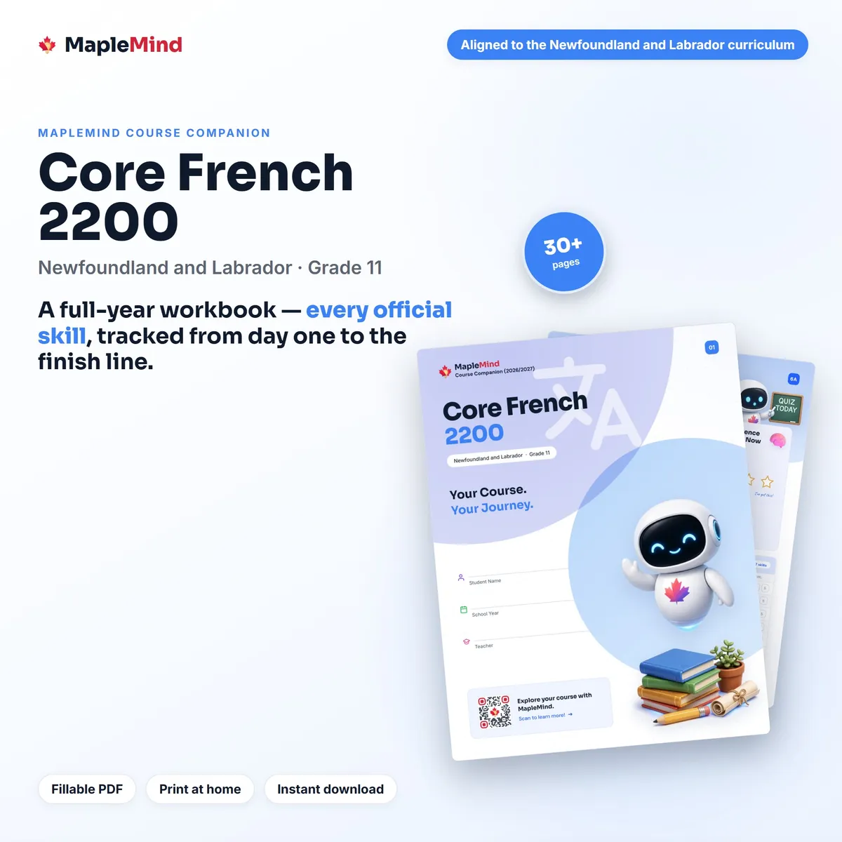 Core French 2200 Course Companion workbook cover