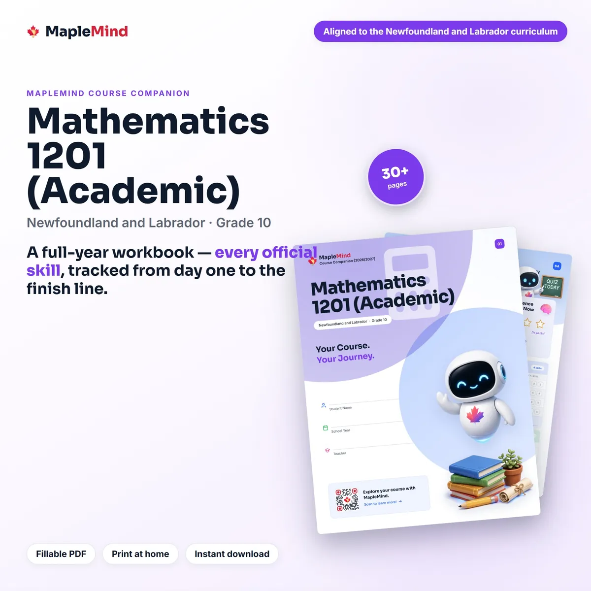 Mathematics 1201 (Academic) Course Companion workbook cover