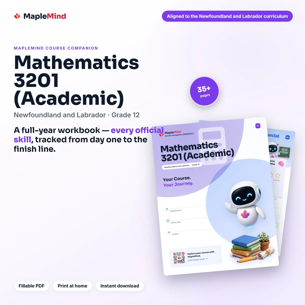Mathematics 3201 (Academic) Course Companion workbook cover
