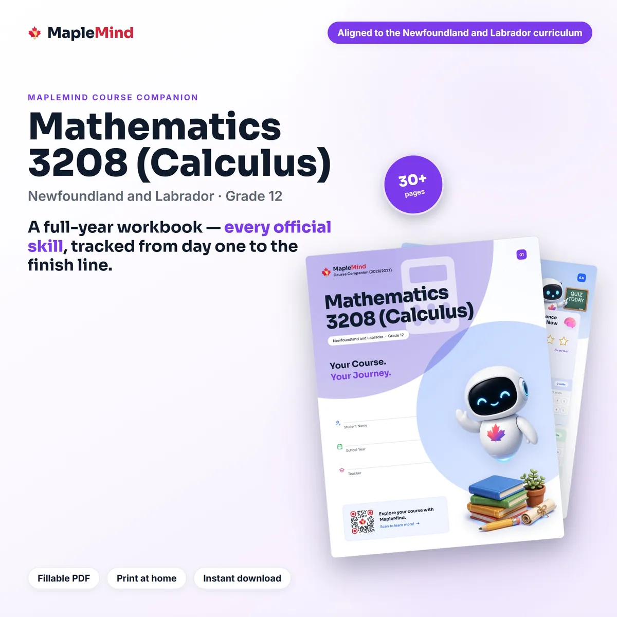 Mathematics 3208 (Calculus) Course Companion workbook cover