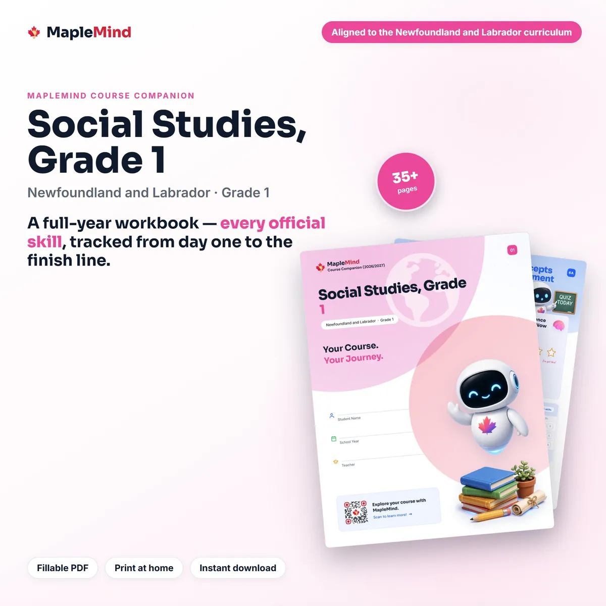 Social Studies, Grade 1 Course Companion workbook cover