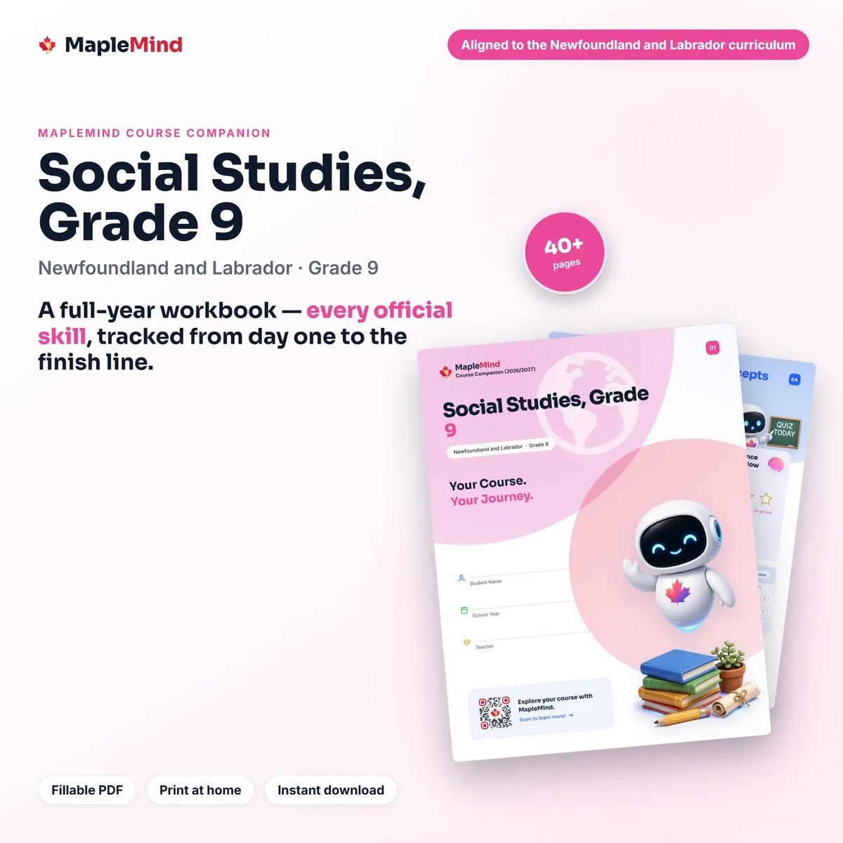 Social Studies, Grade 9 Course Companion workbook cover