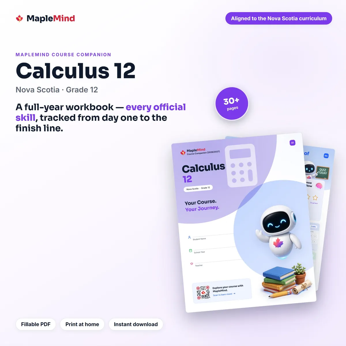 Calculus 12 Course Companion workbook cover