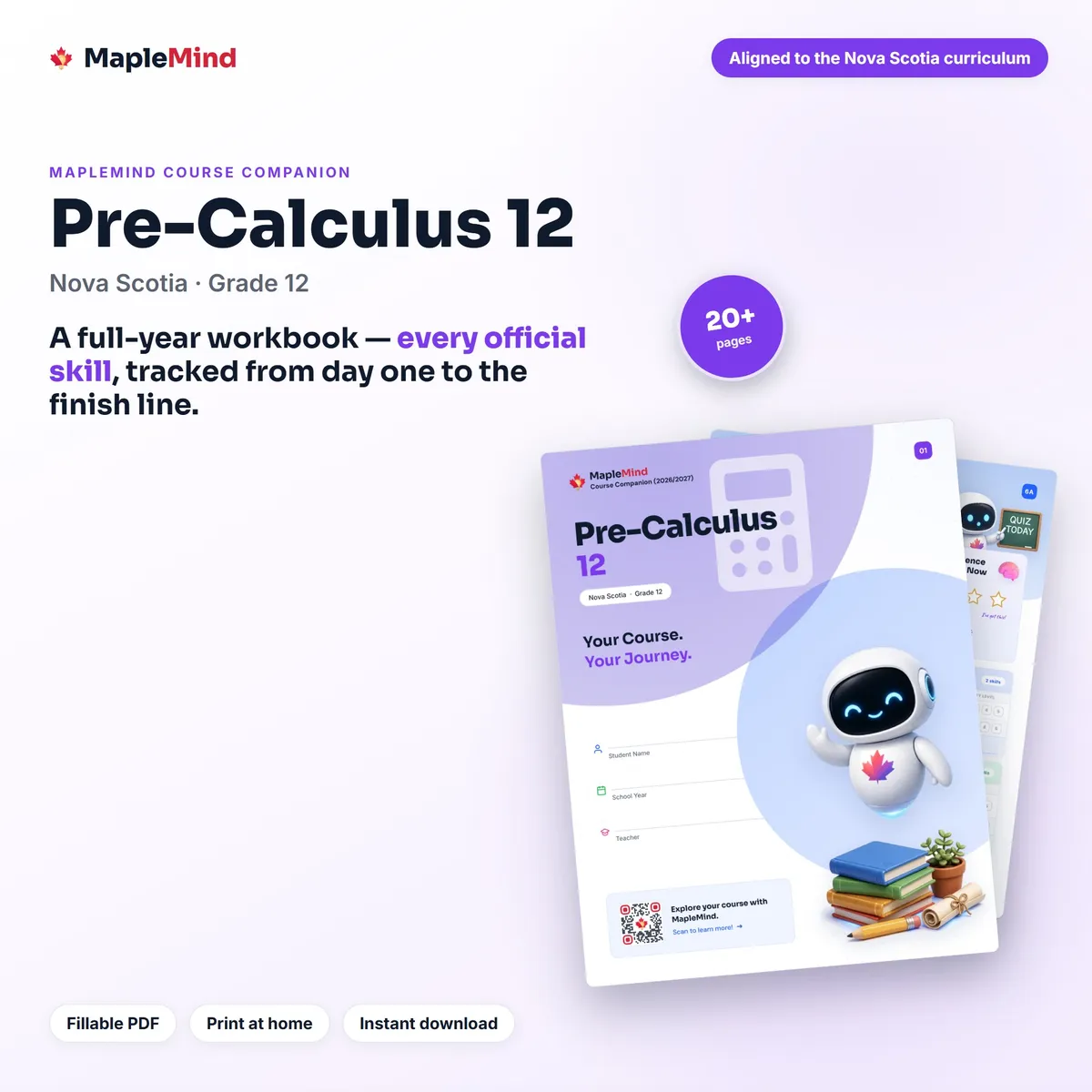 Pre-Calculus 12 Course Companion workbook cover