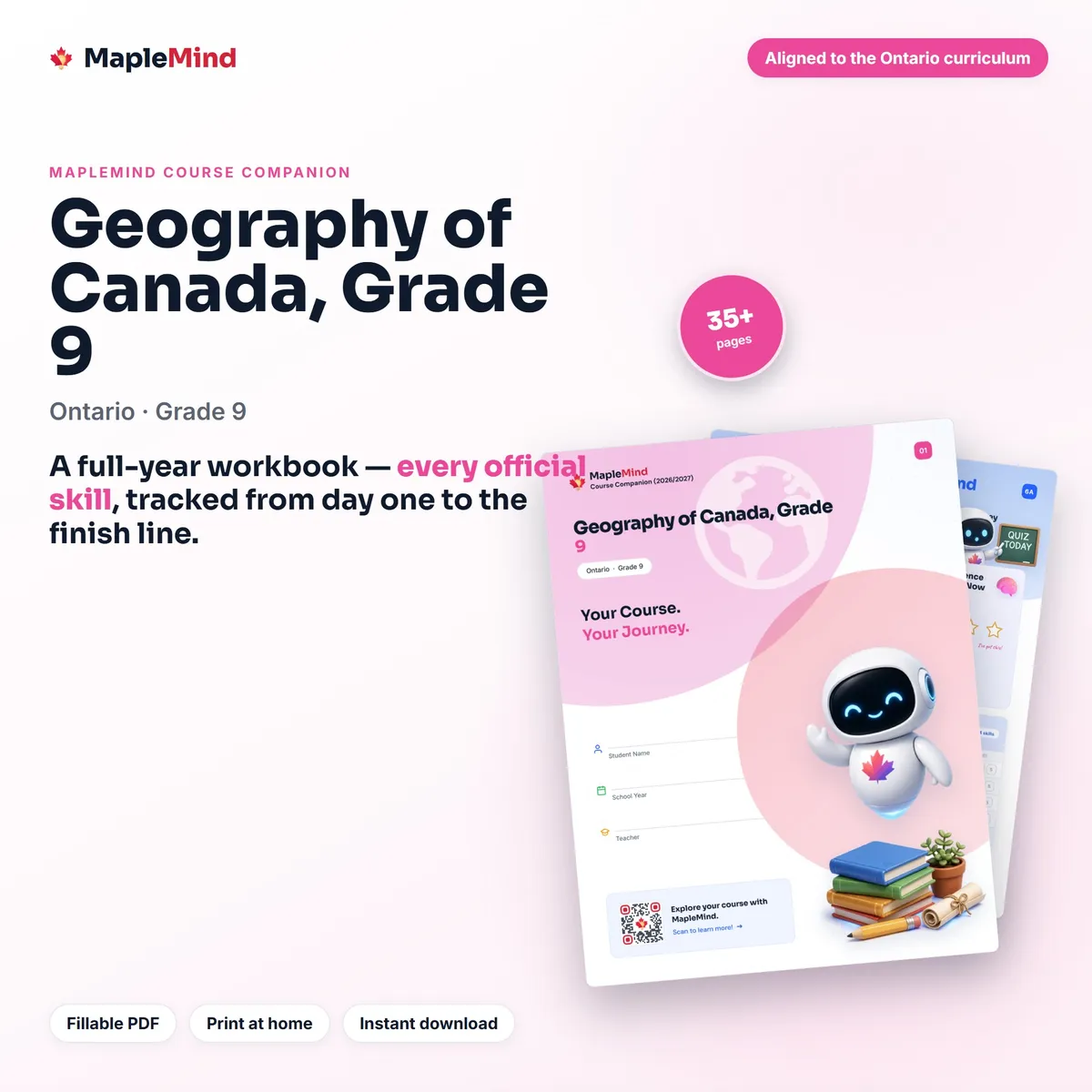 Geography of Canada, Grade 9 Course Companion workbook cover