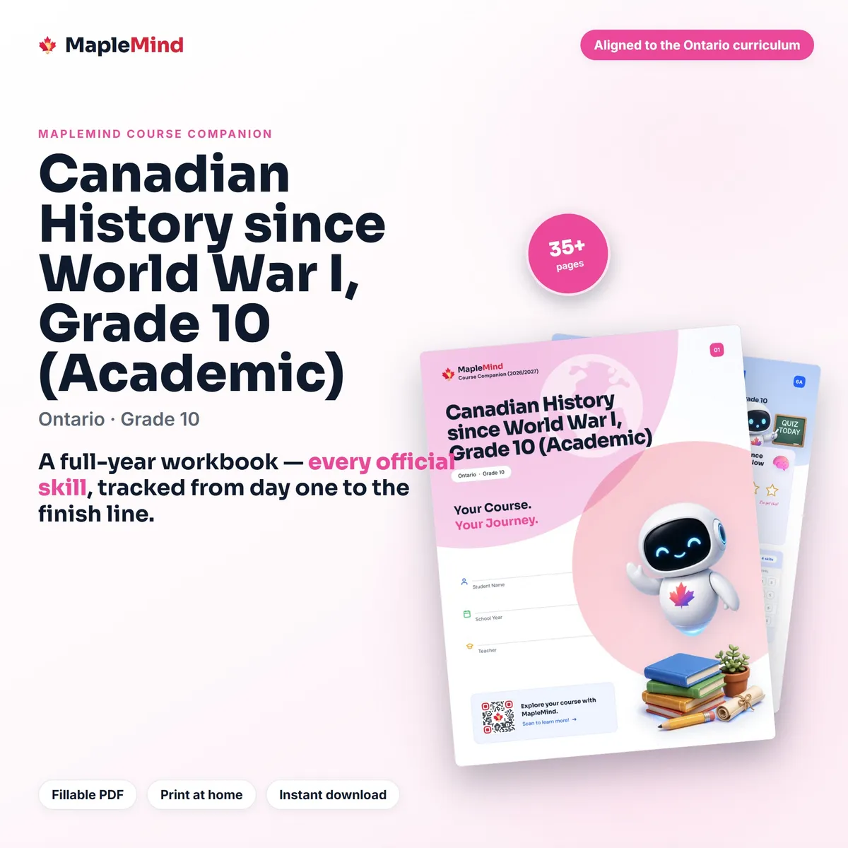 Canadian History since World War I, Grade 10 (Academic) Course Companion workbook cover