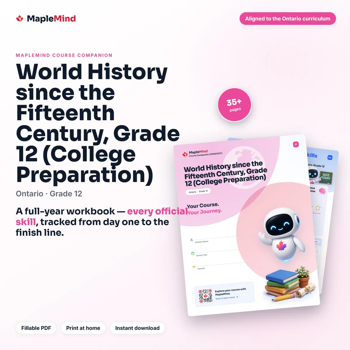 World History since the Fifteenth Century, Grade 12 (College Preparation) Course Companion workbook cover