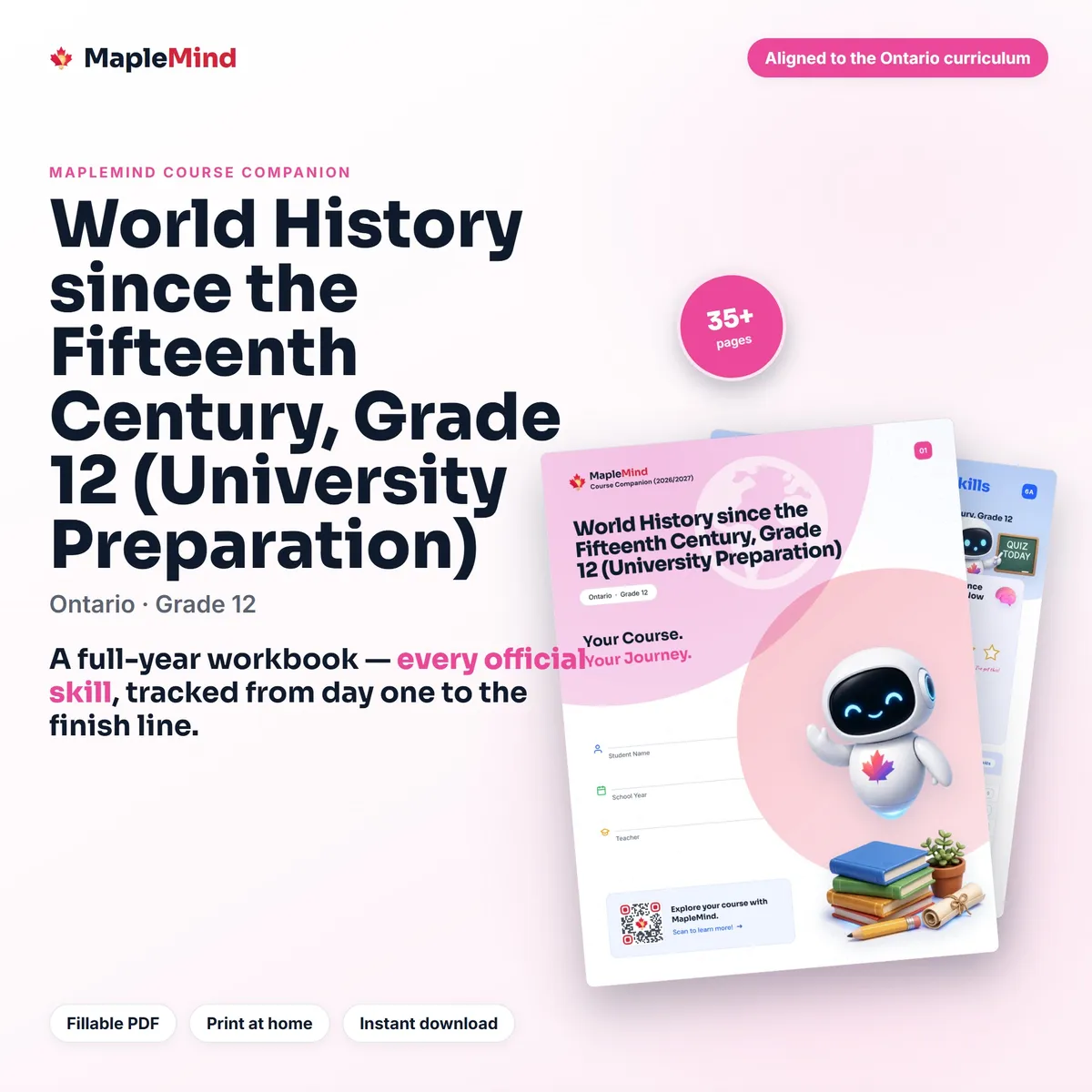 World History since the Fifteenth Century, Grade 12 (University Preparation) Course Companion workbook cover