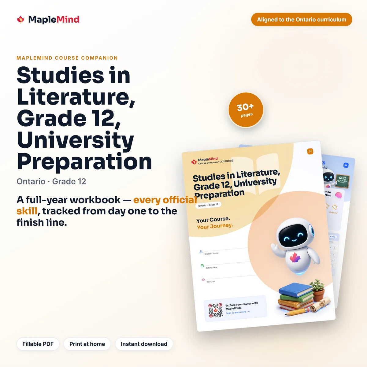 Studies in Literature, Grade 12, University Preparation Course Companion workbook cover