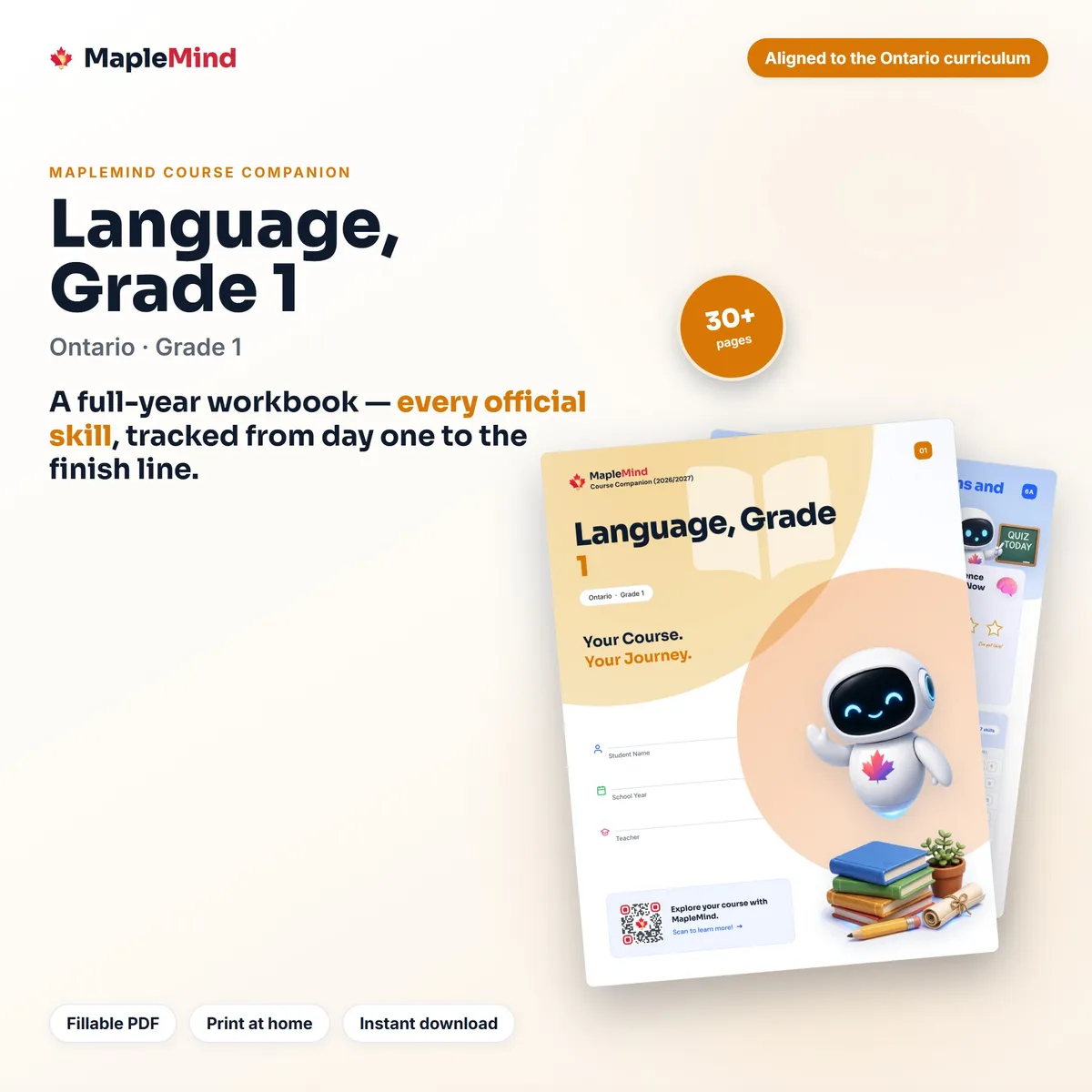 Language, Grade 1 Course Companion workbook cover