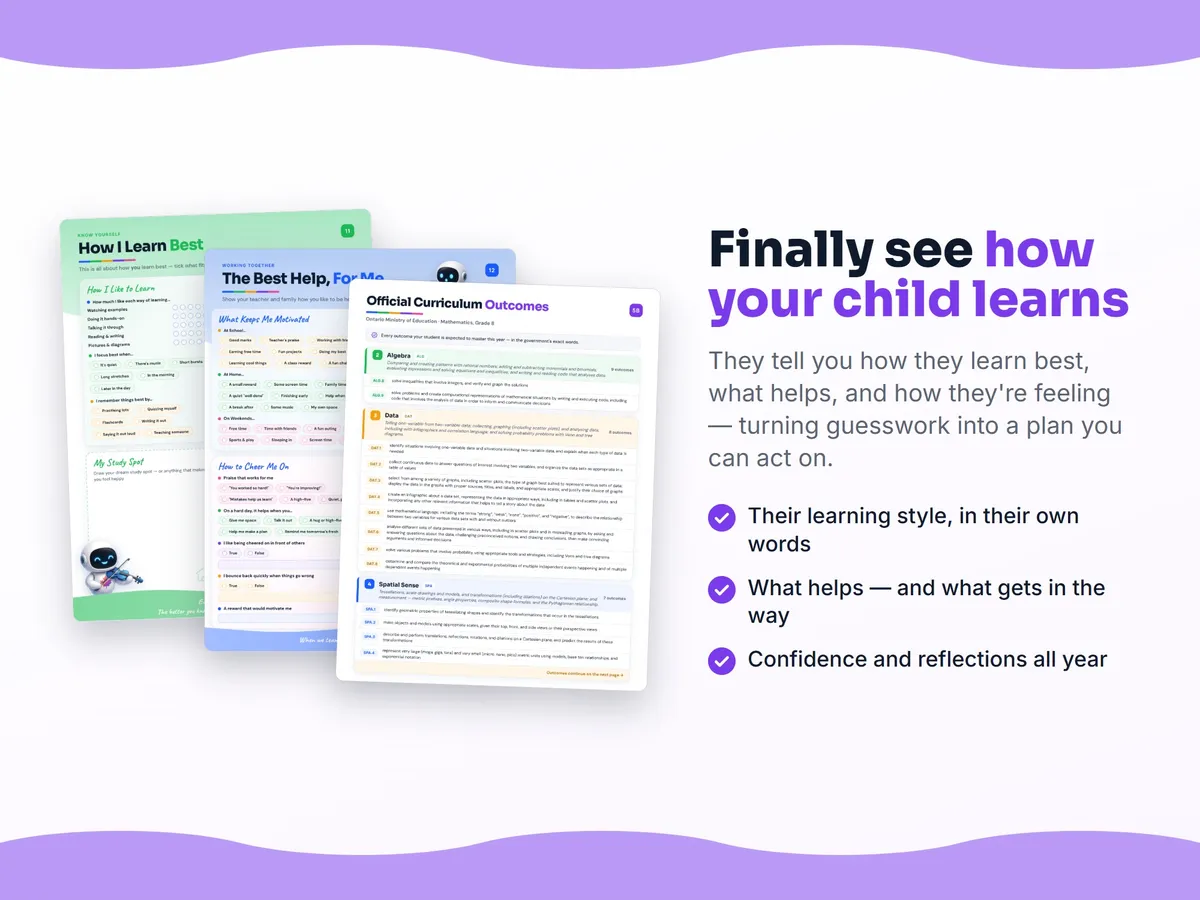 How I learn best — study habits and student reflection pages in the Mathematics, Grade 8 workbook