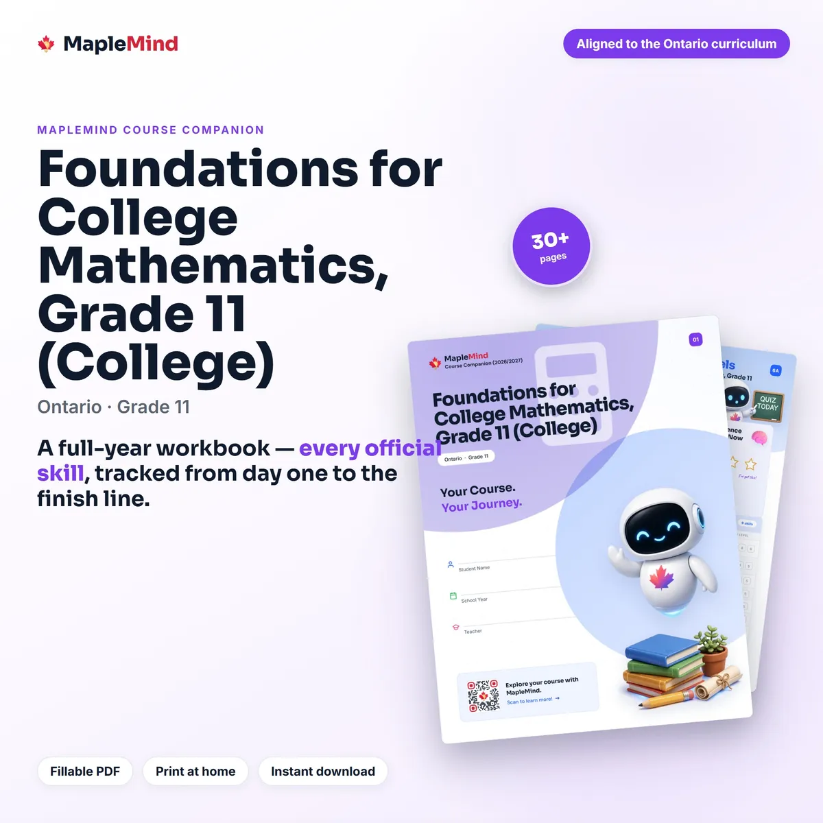 Foundations for College Mathematics, Grade 11 (College) Course Companion workbook cover
