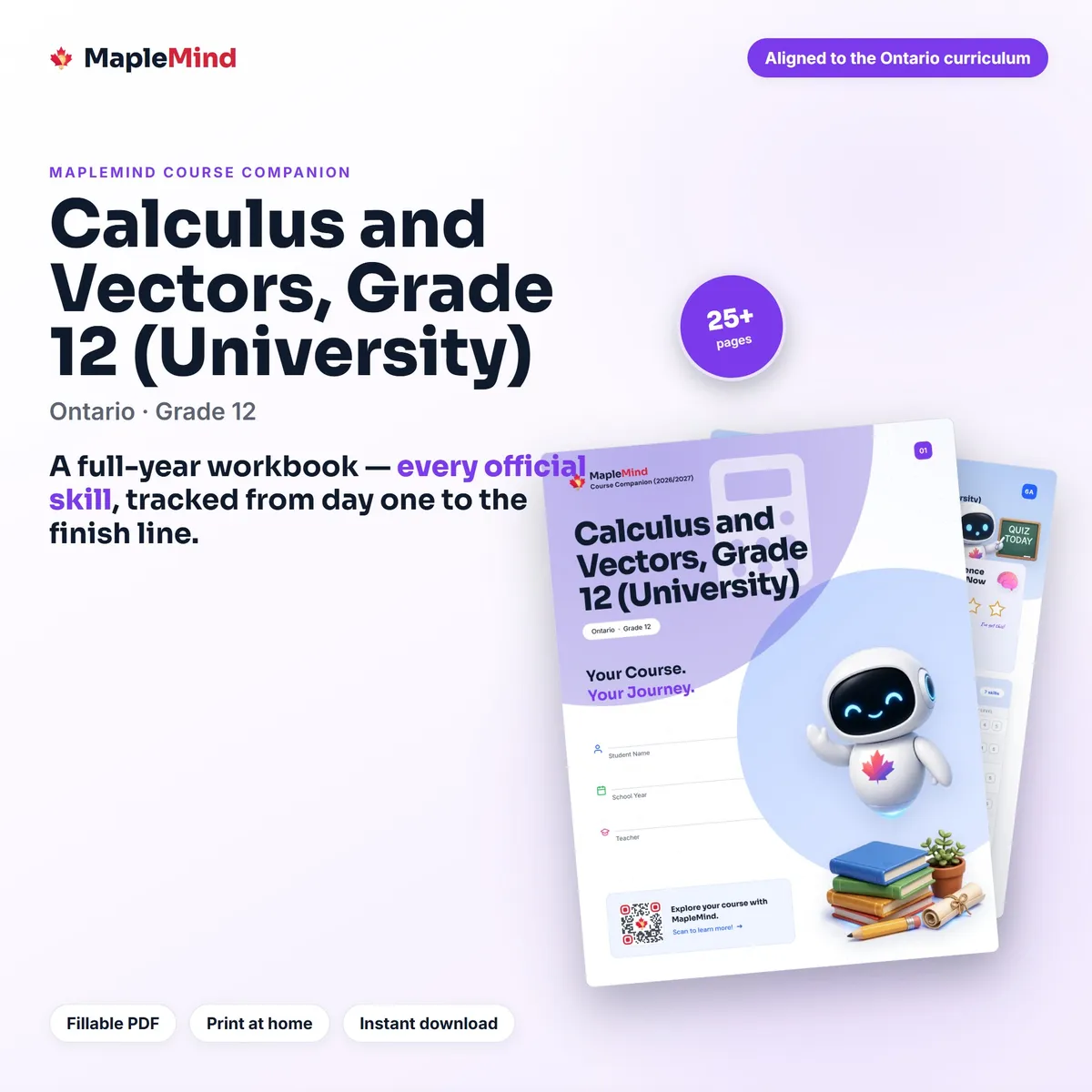 Calculus and Vectors, Grade 12 (University) Course Companion workbook cover