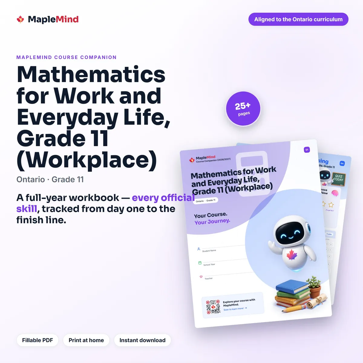 Mathematics for Work and Everyday Life, Grade 11 (Workplace) Course Companion workbook cover