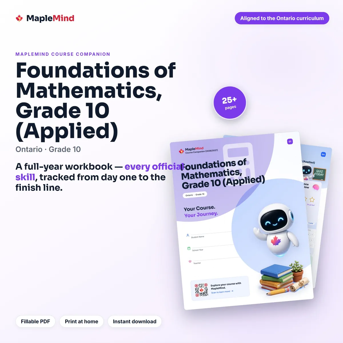 Foundations of Mathematics, Grade 10 (Applied) Course Companion workbook cover